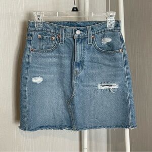 Levi’s Denim Distressed Mini Skirt